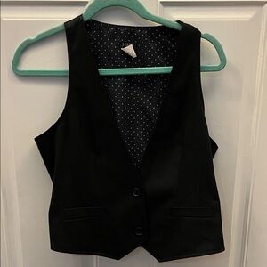 J. Crew Men’s Black Suit Vest with Polka Dot Lining
